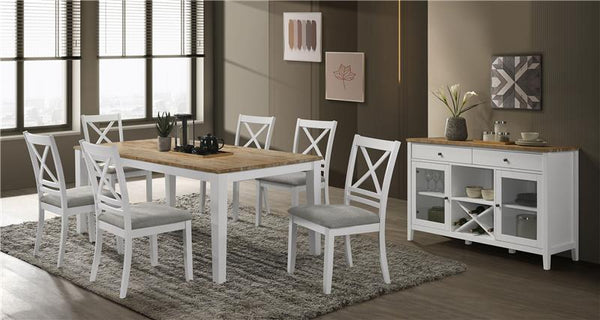 Hollis 2-door Dining Sideboard with Drawers Brown and White - 122245