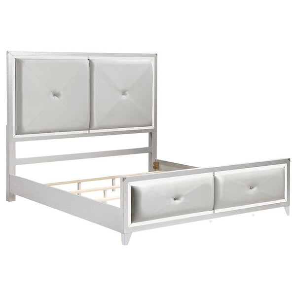 Larue Wood Eastern King Panel Bed Silver - 224491KE