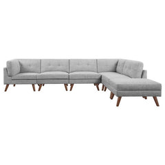 Churchill 6-piece Upholstered Modular Sectional Sofa Grey - 551301-SET