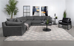 Sasha 5-piece Upholstered Modular Sectional Barely Black - 551681-SETA