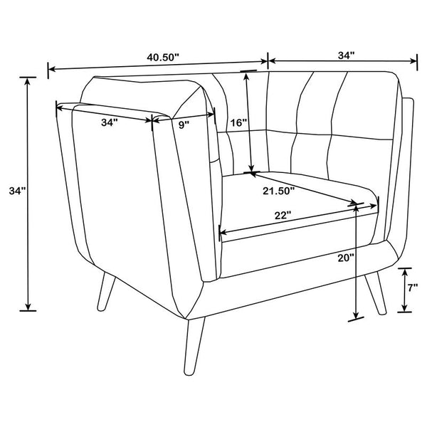 Thatcher 3-piece Upholstered Tuxedo Arm Sofa Set Brown - 509421-S3