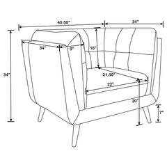 Thatcher 3-piece Upholstered Tuxedo Arm Sofa Set Brown - 509421-S3
