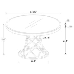 Irene 5-piece Round Glass Top Dining Set White and Chrome - 110401-S5