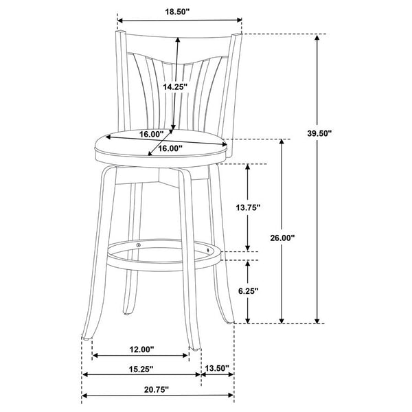 Lambert Counter Height Swivel Bar Stool with Upholstered Seat Dark Cherry - 182508