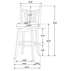 Lambert Counter Height Swivel Bar Stool with Upholstered Seat Dark Cherry - 182508