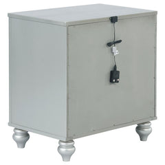 Gunnison 2-drawer Nightstand Silver Metallic - 223212