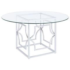 Starlight Round Glass Top Dining Table Clear and Chrome - 192561BG