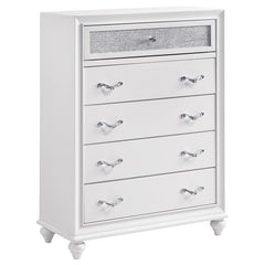 Barzini 5-piece Queen Bedroom Set White - 205891Q-S5