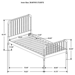Jones Wood Twin Open Frame Bed White - 400415T