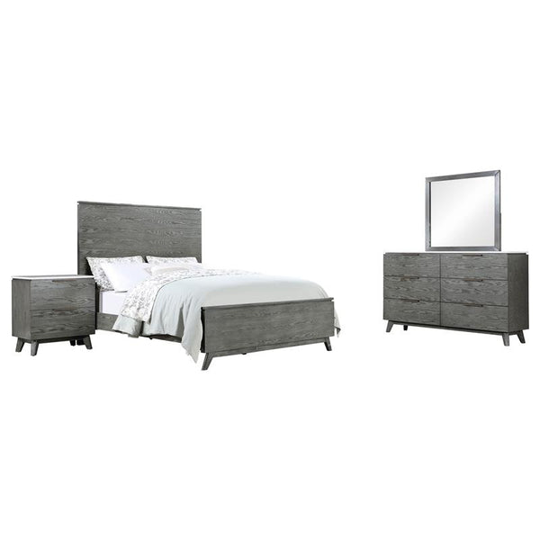 Nathan 4-piece Eastern King Bedroom Set Grey - 224601KE-S4