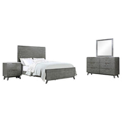 Nathan 4-piece Eastern King Bedroom Set Grey - 224601KE-S4
