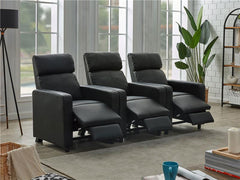 Toohey Upholstered Tufted Recliner Living Room Set Black - 600181-S3B