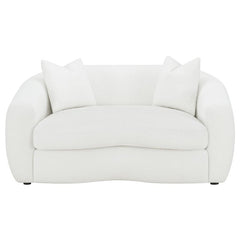 Isabella Faux Sheepskin Upholstered Loveseat Natural - 509872