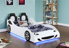 Cruiser Wood Twin LED Car Bed White - 400477