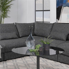 Sasha Upholstered Corner Chair Barely Black - 551682