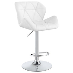 Berrington Adjustable Bar Stools Chrome and White (Set of 2) - 100424