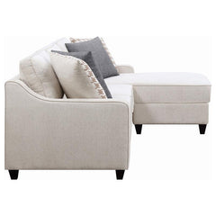 Mcloughlin Upholstered Sloped Arm Sectional Sofa Platinum - 501840