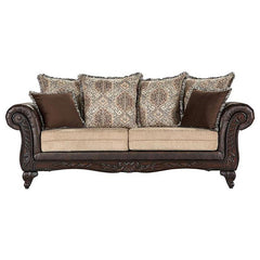 Elmbrook 2-piece Upholstered Rolled Arm Sofa Set Brown - 508571-S2