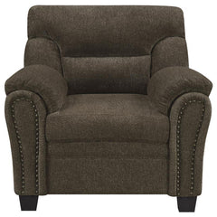 Clementine 3-piece Upholstered Padded Arm Sofa Set Brown - 506571-S3