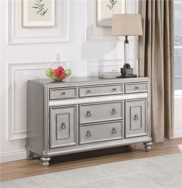Bling Game 5-drawer Dining Server Metallic Platinum - 106475