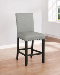 Kentfield Solid Back Upholstered Counter Height Stools Grey and Antique Noir (Set of 2) - 193128