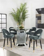Ellie Pedestal Round Glass Top Counter Height Table Mirror - 115558