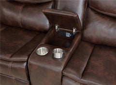 Sycamore Upholstered Power Reclining Sectional Sofa Brown - 610190P
