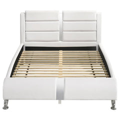 Jeremaine Upholstered California King Sleigh Bed White - 300345KW