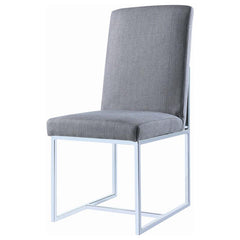 Mackinnon Upholstered Side Chairs Grey and Chrome (Set of 2) - 107143