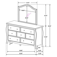 Dominique 7-drawer Dresser with Mirror Cream White - 400563M
