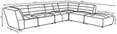 Sunny 6-piece Upholstered Modular Sectional Sofa Natural - 551621-SET