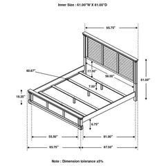 Hillcrest Wood Queen Panel Bed Distressed White - 223351Q