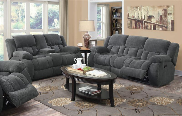 Weissman 2-piece Upholstered Reclining Sofa Set Grey - 601921-S2