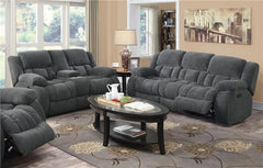 Weissman 2-piece Upholstered Reclining Sofa Set Grey - 601921-S2