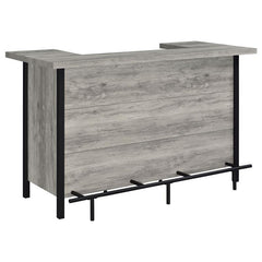 Bellemore Bar Unit with Footrest Grey Driftwood and Black - 182105