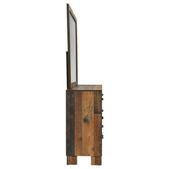 Sidney 6-drawer Dresser with Mirror Rustic Pine - 223143M