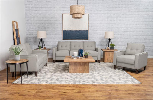 Bowen Upholstered Track Arm Tufted Loveseat Beige - 506786