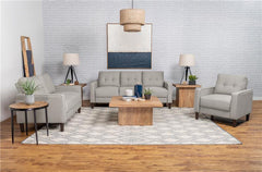 Bowen Upholstered Track Arm Tufted Loveseat Beige - 506786