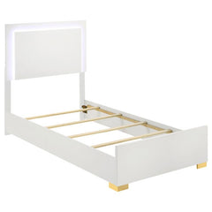 Marceline Wood Twin LED Panel Bed White - 222931T