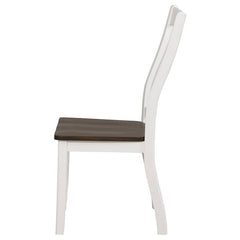 Kingman Slat Back Dining Chairs Espresso and White (Set of 2) - 109542