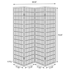 Roberto 4-Panel Room Divider Folding Shoji Screen Black - 4624