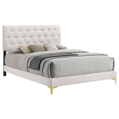 Kendall Upholstered Eastern King Panel Bed White - 224401KE