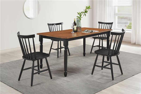 Hollyoak 5-piece Rectangular Dining Set Walnut and Black - 183041-S5