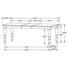 Madelyn 7-piece Rectangle Dining Set Dark Cocoa and Coastal White - 110381-S7