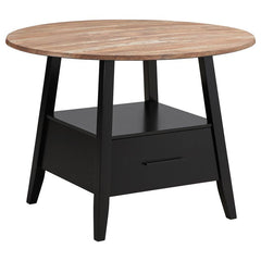 Gibson Round 5-piece Counter Height Dining Set Yukon Oak and Black - 115158-S5