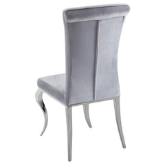 Quinn 5-piece Hexagon Pedestal Dining Room Set Mirror and Grey - 115561-S5G