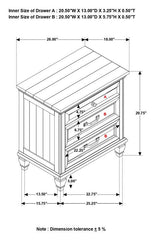 Avenue 3-drawer Nightstand Weathered Grey - 224032