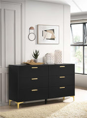 Kendall 6-drawer Dresser Black - 224453