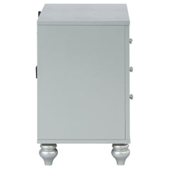 Gunnison 2-drawer Nightstand Silver Metallic - 223212