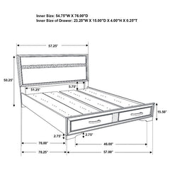 Miranda Wood Full Storage Panel Bed White - 205111F